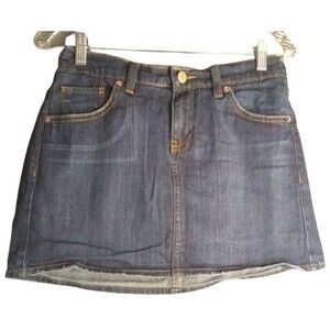 Old Navy Distressed Denim Mini Skirt Womens Size 8 Y2K Medium Wash